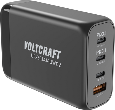 Voltcraft UC-3C1A140W02 AC/DC Tisch- und Steckernetzteil Steckdose Innenbereich USB-A USB-C (VC-16619010)
