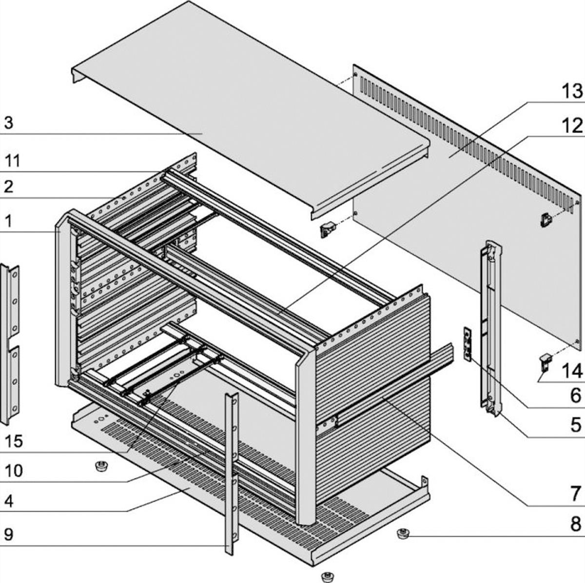 SCHROFF Komplettgehäuse, ungeschirmt - PROPAC PRO GEH.3HE 28TE 266T (24576001)