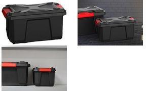 EDA Aufbewahrungsbox XPERT PRO, 40 L, schwarz/rot aus Polypropylen, robust, stapel- und nestbar, inkl. Deckel - 1 Stück (010144 NO/R SX6)