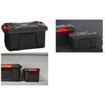 EDA Aufbewahrungsbox XPERT PRO, 40 L, schwarz/rot aus Polypropylen, robust, stapel- und nestbar, inkl. Deckel - 1 Stück (010144 NO/R SX6)