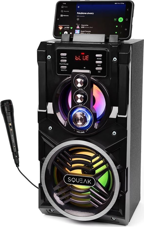 SQUEAK BEATBOXER BLUETOOTH 5.1 SPEAKER - GLOSNIK BLUETOOTH Z KARAOKE, RADIO FM, MICROSD, AUX I USB SQ1000 (SQ1000)