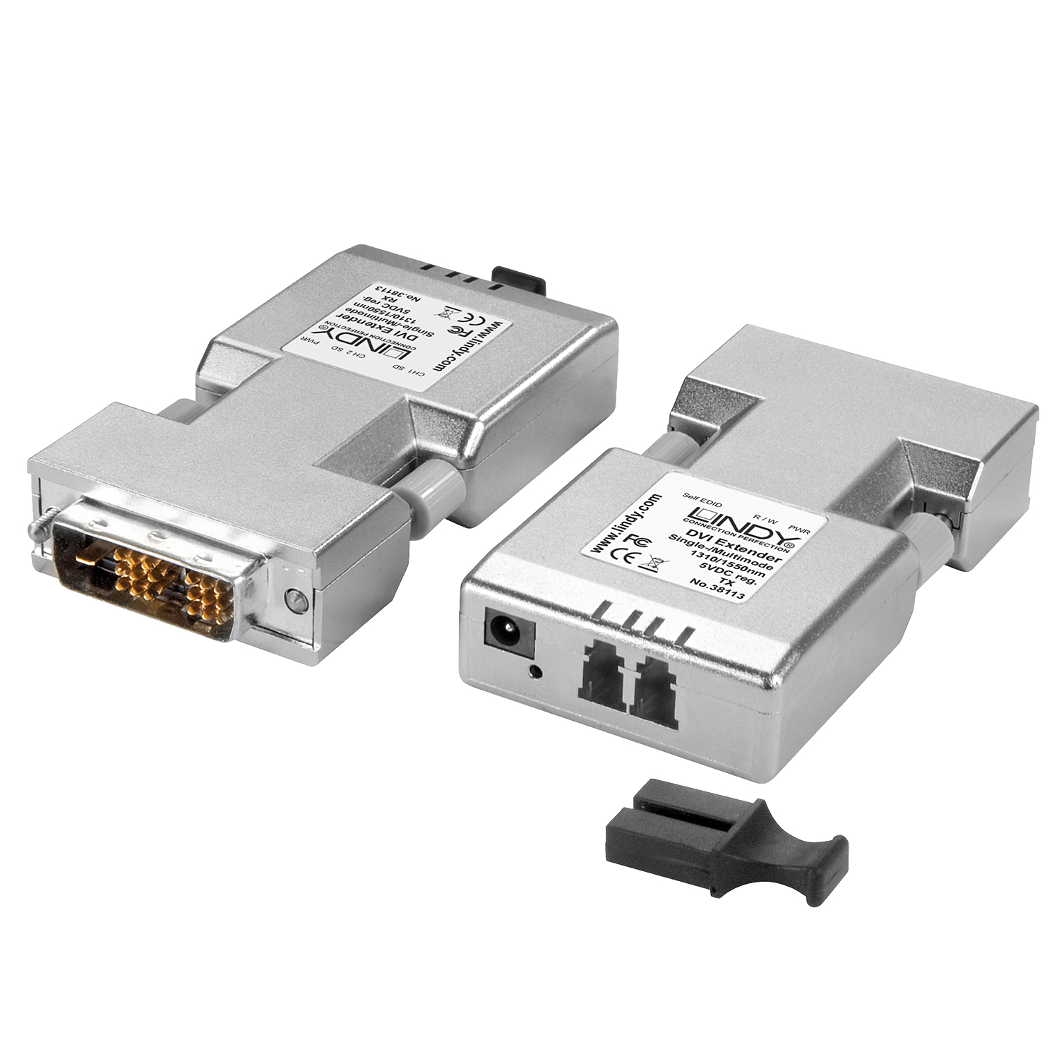 Lindy Fibre Optic DVI-D Single Link Extender 1500 m LC Single-Mode Silber