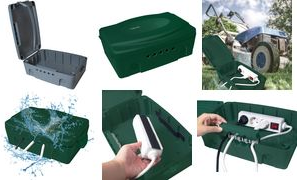 LogiLink Außen-Elektronikbox, wetterfest, IP54, grün geeignet zur Aufnahme von Steckdosenleisten, großen - 1 Stück (LPS272)
