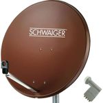 SCHWAIGER SAT Anlage 80 cm 4 Teilnehmer Quad-LNB (mit Switch) Ziegel-Rot