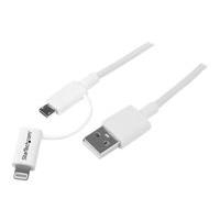 StarTech.com Apple 8-pin Lightning or Micro USB to USB Combo Cable (LTUB1MWH)