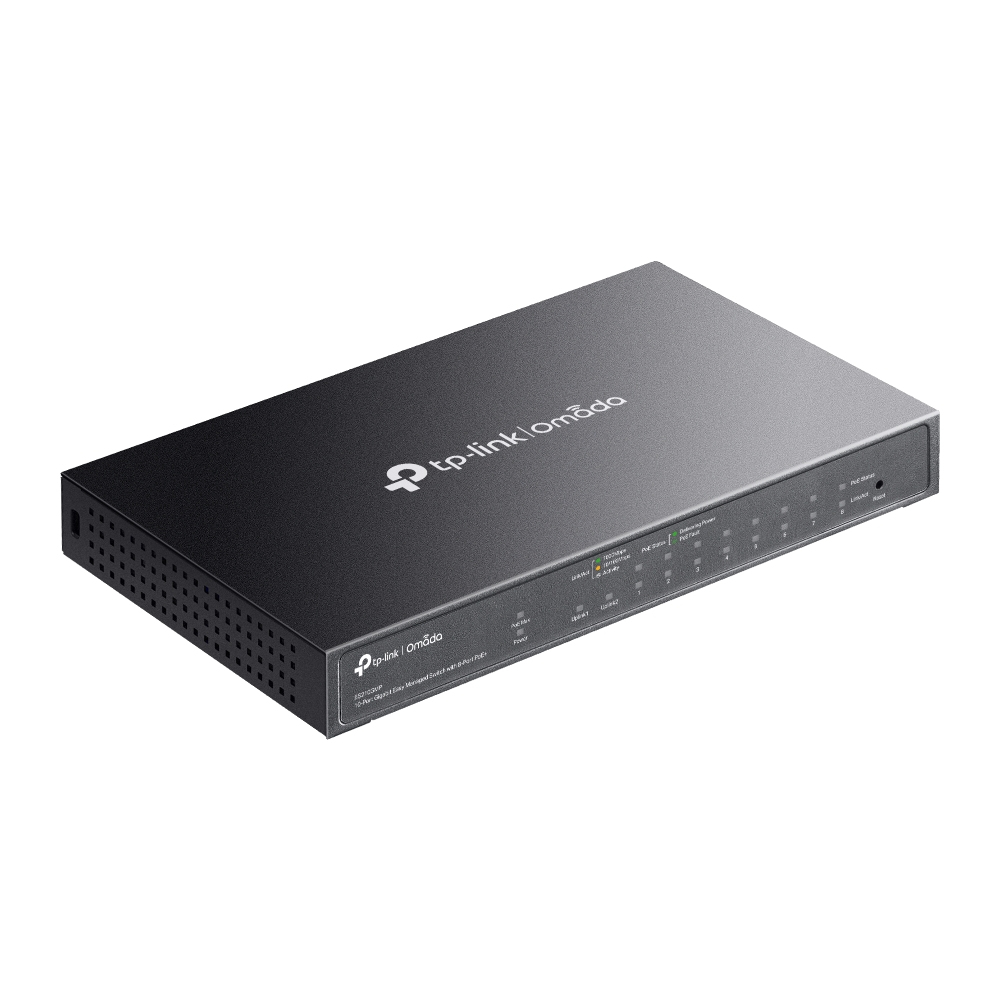 TP-LINK Omada ES210GMP Managed Switch 8 x 10/100/1000 PoE+ Schwarz
