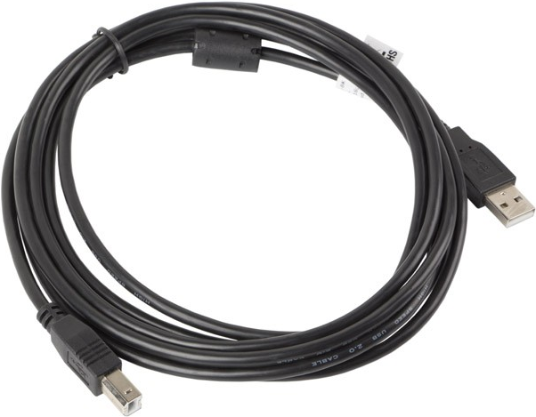 LANBERG CA-USBA-11CC-0030-BK (USB 2.0 M - USB 2.0 typ. BM; 3m; czarny) (CA-USBA-11CC-0030-BK)