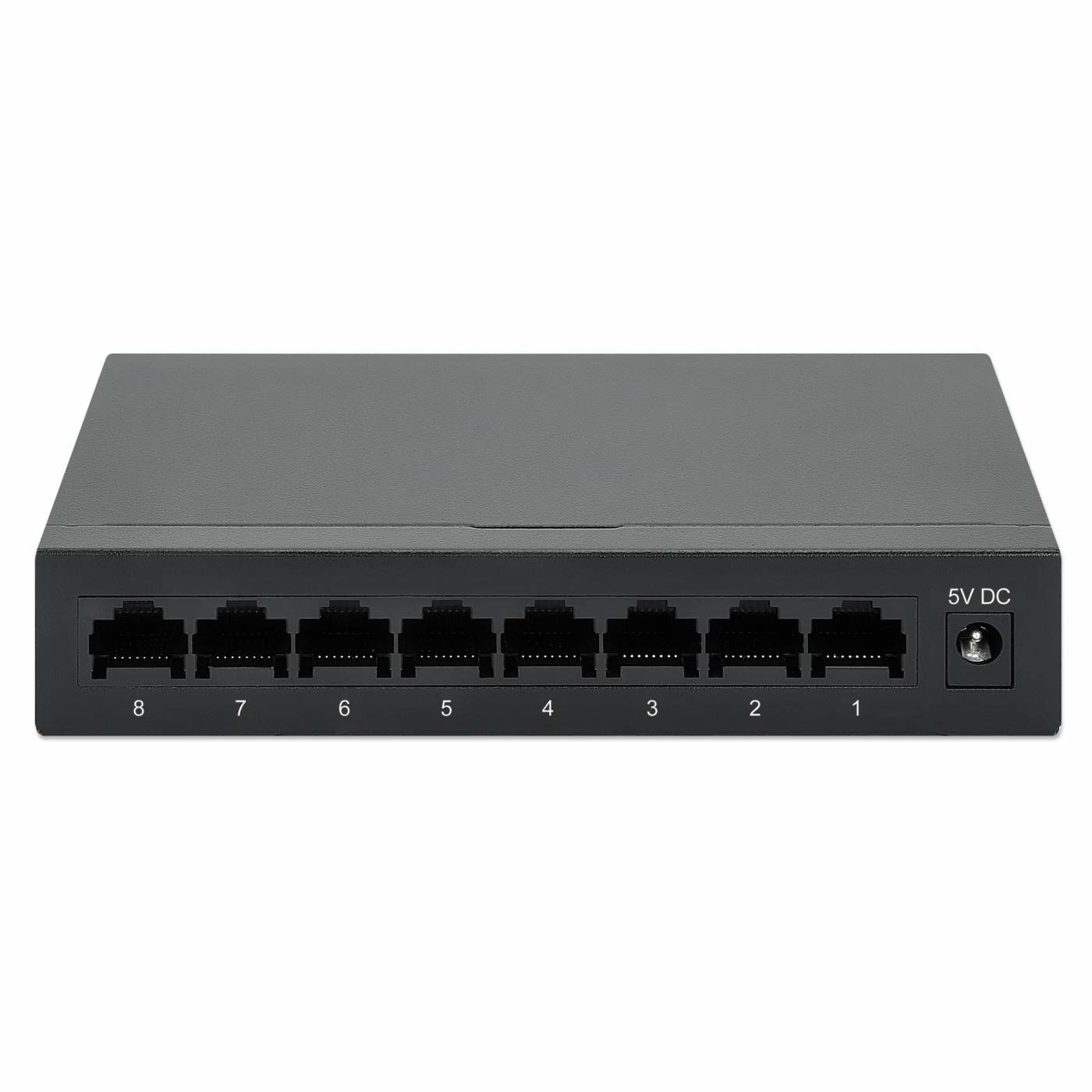 Intellinet 8-Port Gigabit Ethernet Desktop Switch, Metallgehäuse, Schwarz