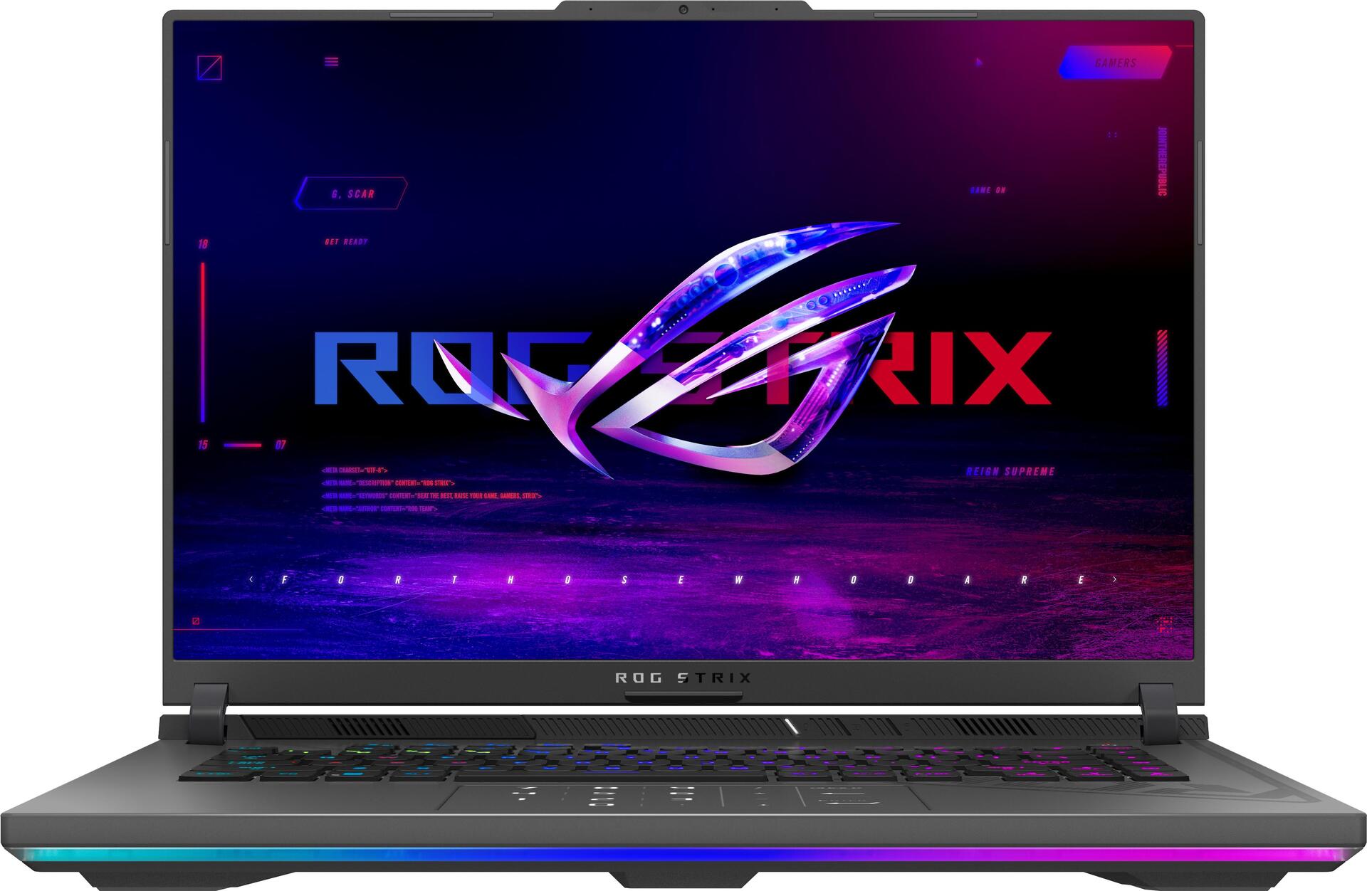 ASUS ROG Strix G16 G614JV-N3192W Laptop 40,6 cm (16") WUXGA Intel® Core™ i7 i7-13650HX 16 GB DDR5-SDRAM 1 TB SSD NVIDIA GeForce RTX 4060 Wi-Fi 6E (802.11ax) Windows 11 Home Schwarz - Grau (90NR0C61-M00EX0)