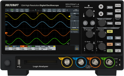 Voltcraft DOV2504F LA Digital-Oszilloskop 250 MHz 4-Kanal 1.25 GSa/s 100 Mpts 12 Bit (VC-16753960)