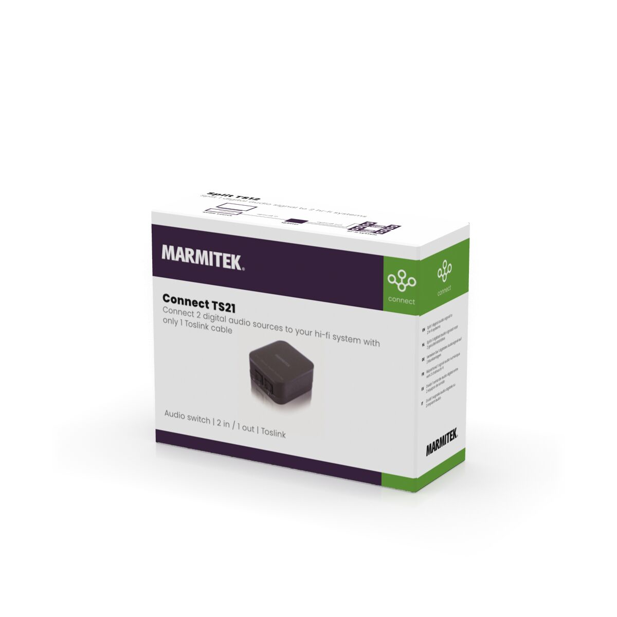Marmitek Connect TS21 Audio-Switch 2x Toslink Schwarz