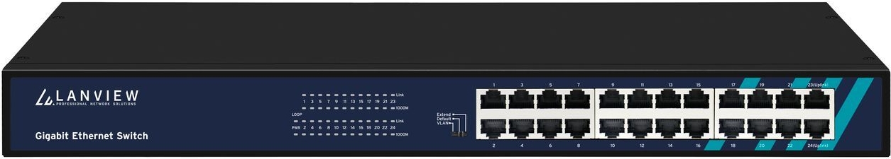 Lanview Unmanaged Full Intelligent Ethernet (LVN-1UMOUNT-24PORT-1G)