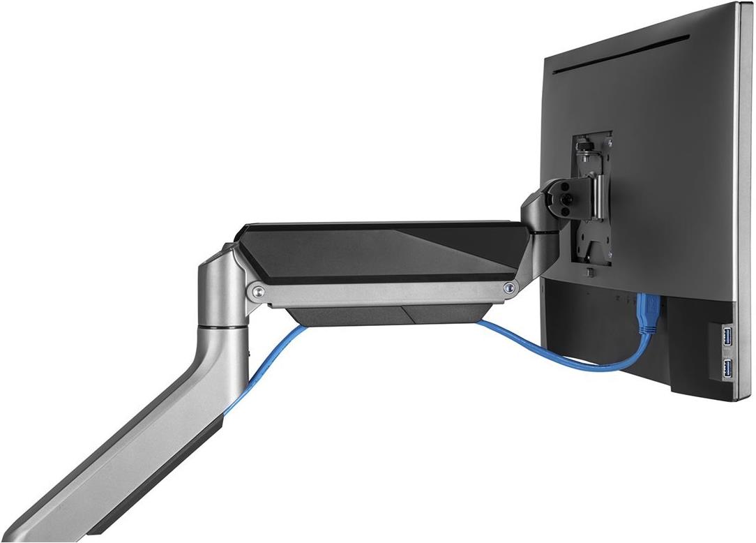 V7 DM1HDS Monitor-Tischhalterung mit Gelenkarm 49" Schwarz, Silber