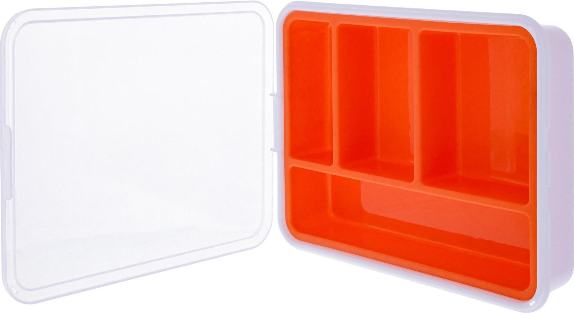 InLine Kleinteilebox 4 Fächer Abmessungen 180x140x40mm orange (43009H)