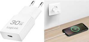 LogiLink USB-Steckdosenadapter, 1x USB-C (PD), 30 Watt, weiß Eurostecker (PA0347)