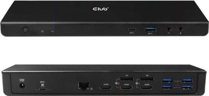 Club 3D SenseVision Connect CSV-1562 USB-C 3.2 Gen1 Universal Triple 4K Dockingstation Schwarz