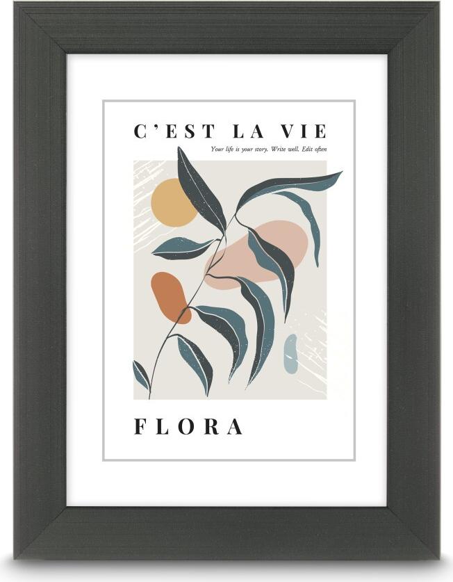 Hama Kunststoffrahmen Flora, Kontrastgrau, 13 x 18 cm (00193304)