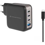 Conceptronic ALTHEA18B 4-Port 100W GaN USB-C Ladegerät Schwarz