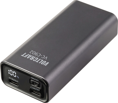 VOLTCRAFT VC-C902 Powerbank 10000 mAh USB PD 3.0 Li-Ion Grau (matt) Statusanzeige (VC-17366785)