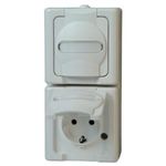 Schutzkontakt-Steckdose 2-fach senkrecht, AP-Feuchtraum BLUE ELECTRIC arktis (131402009)