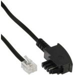 InLine® TAE-F Kabel, 6polig/4adrig, für Import, TAE-F Stecker an RJ11 Stecker, 1m (18902)