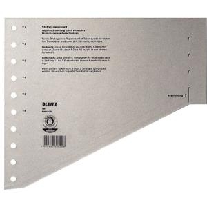LEITZ Staffel-Trennblätter, DIN A4 Überbreite, grau Kraftkarton 200 g-qm, druch gestaffelte Anordnung können (1651-00-85)