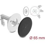 Delock Silikon Kabeldurchführung rund Ø 65 mm zur Wandmontage / Tischmontage weiß / schwarz (91408)