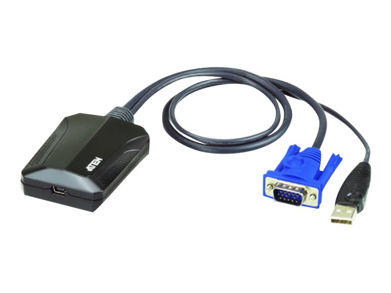 ATEN CV211 Laptop USB Console Adapter KVM-Switch 1 Port USB VGA 1920 x 1200 Schwarz Blau