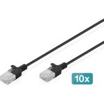 DIGITUS CAT6 U/UTP SLIM PA 10X05M BLK 10X 050M LSZH AWG 32/7 BLACK (DK-1618-005S-BL-10)