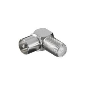 Adapter:F-Kupplung>Koaxial-Stecker,90° - Winkel