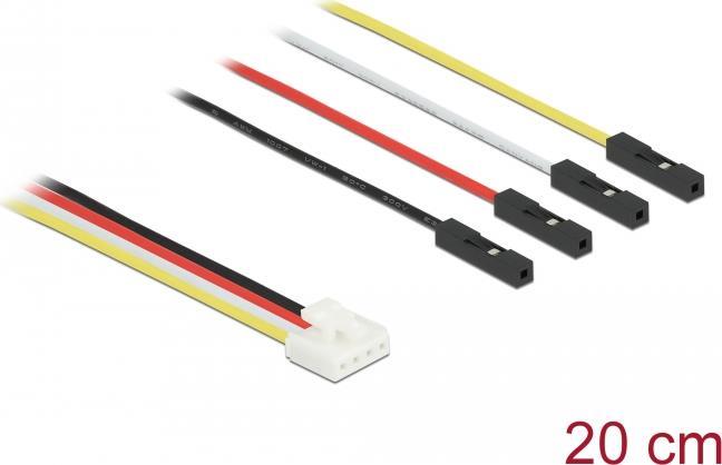 Delock IOT - Netz-/Datenkabel - 4 pin Grove (M) bis Überbrückungsdrähte (W) - 5 A - 20cm - Überbrückungskabel - Schwarz, weiß, Gelb, Rot (86947)