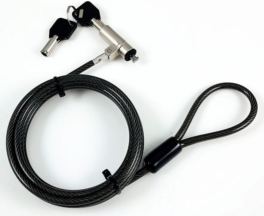 eSTUFF Master Key Security lock (F1) Ø4.5mm x 190cm Cut-resistant 7x7 twisted strand carbon steel, Black (GLB220103-ITH)