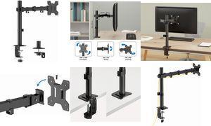 LogiLink Monitorhalterung, Armlänge: 376 mm, schwarz mit Klemme, für Montitore 43,18 cm (BP0216)