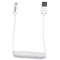 StarTech.com 2FT COILED LIGHTNING/USB CABLE StarTech.com 60cm USB Lightning Spiralkabel (USBCLT60CMW)