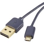 Renkforce USB 2.0 A/Micro-B Anschlusskabel 1 m mit beidseitgem Wende-Stecker -Kabel nie wieder falsch herum einstecken