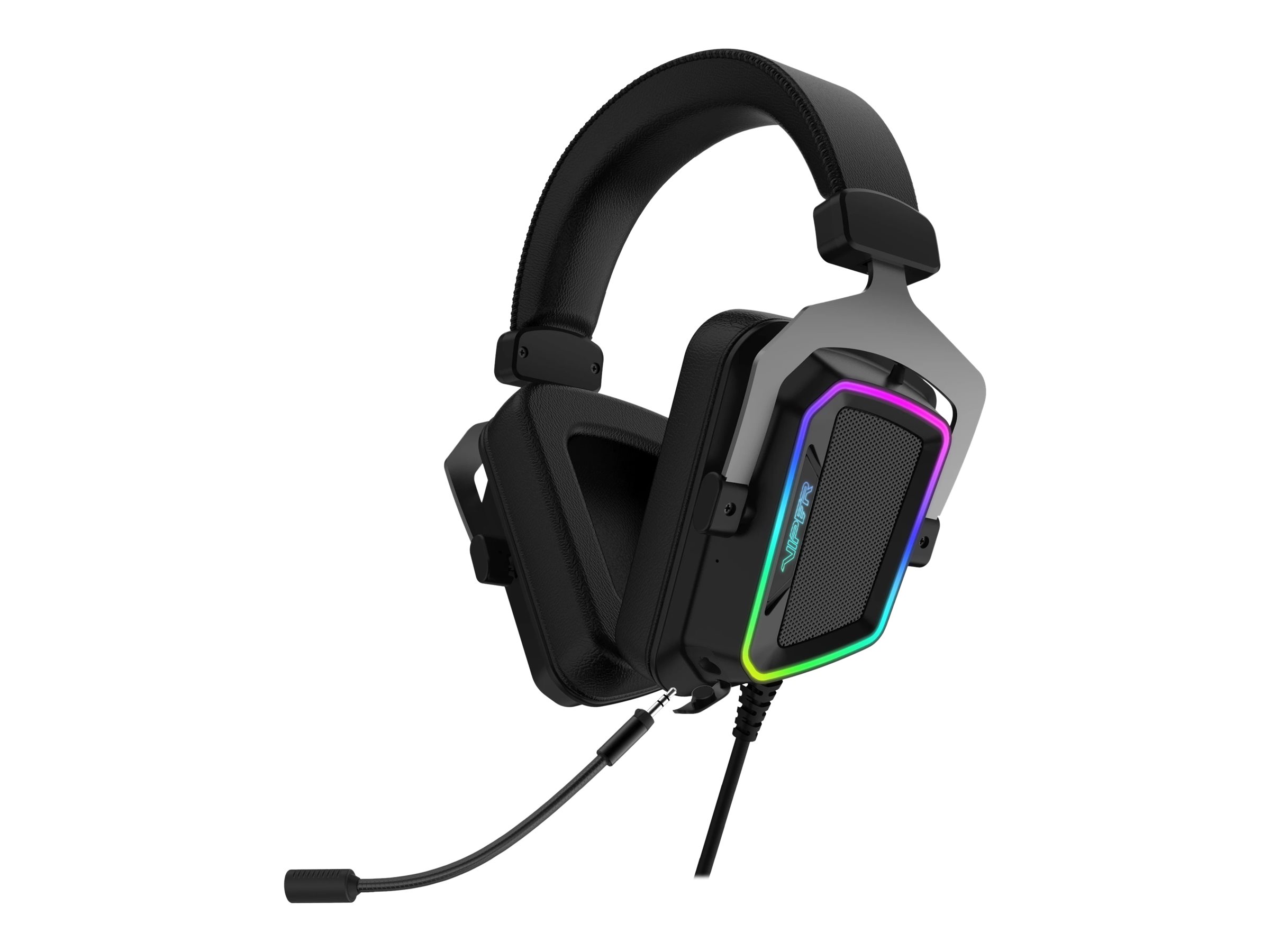 Patriot Viper V380 Gaming-Headset USB kabelgebunden 7.1 Virtual Surround RGB Schwarz, Grau