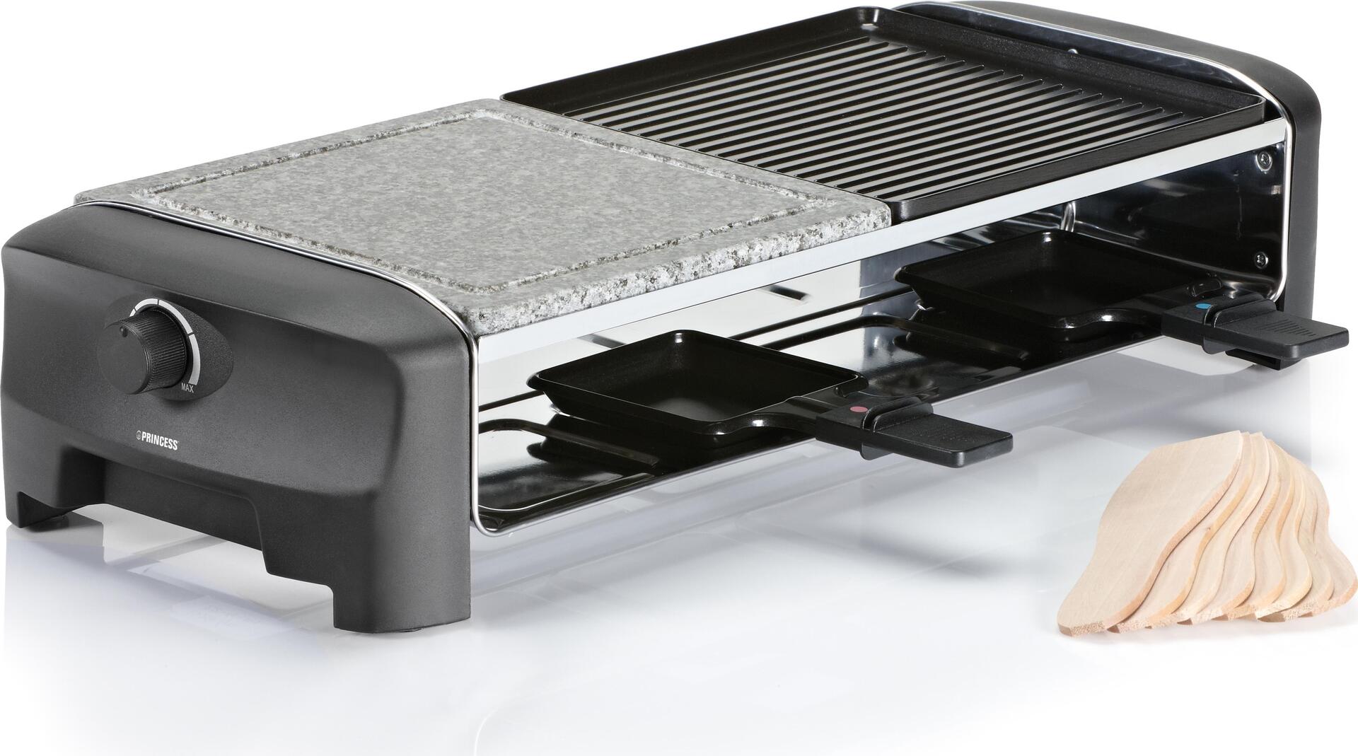 Princess Raclette 8 Stone & Grill Party 1400 W Schwarz