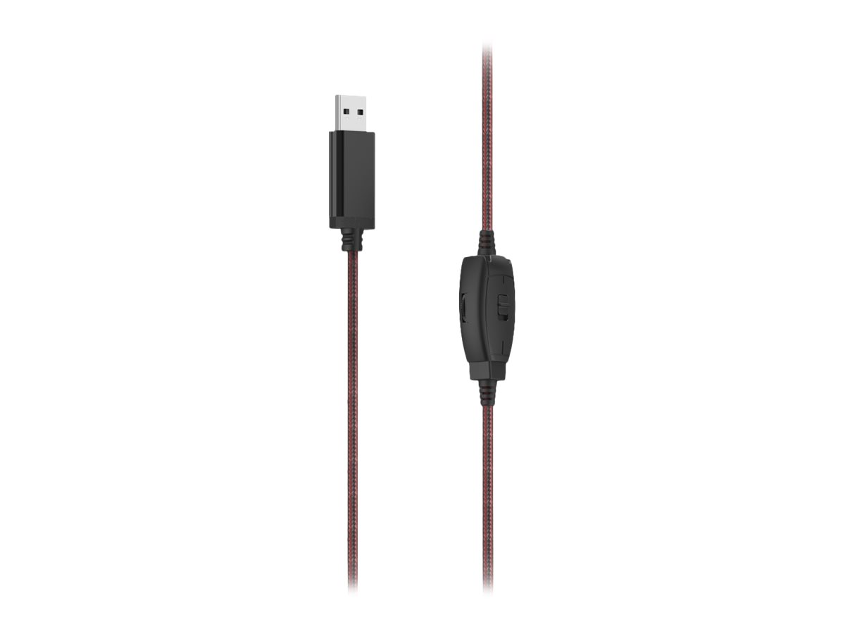 Hama HS-USB400 V2 PC-Office-Headset Stereo USB-A Schwarz, Rot