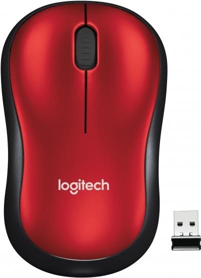 Logitech M185 Kabellose Maus Optisch 1000 DPI 3 Tasten Rot