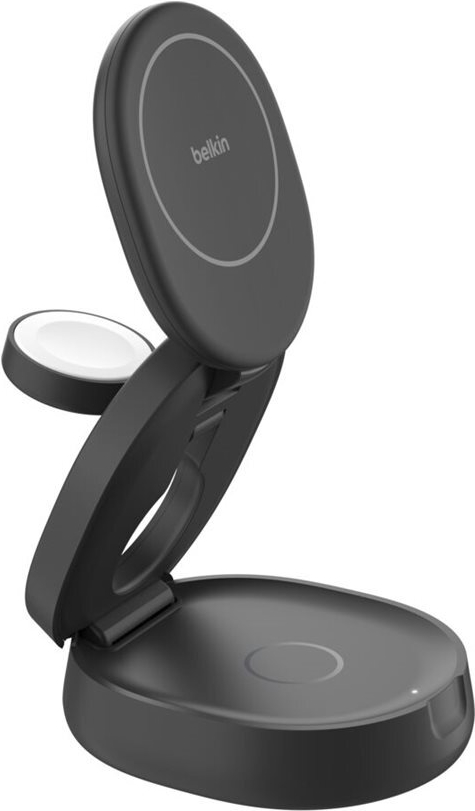 Belkin Klappbare Magnetische 3-in-1-Ladestation mit Qi2, black (WIZ034kqBK)