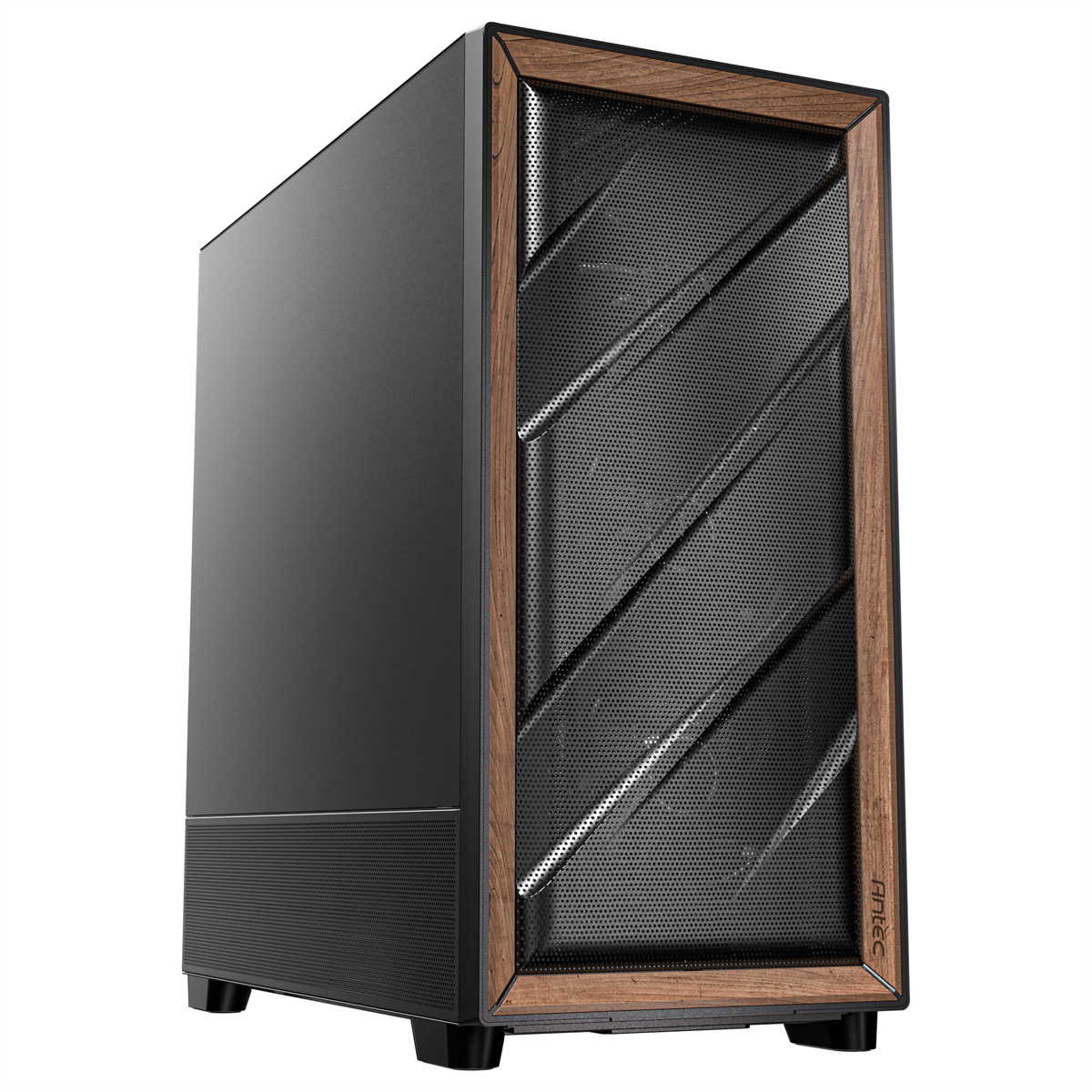 Antec FLUX SE Midi Tower E-ATX/ATX/mATX/ITX Schwarz, Holz