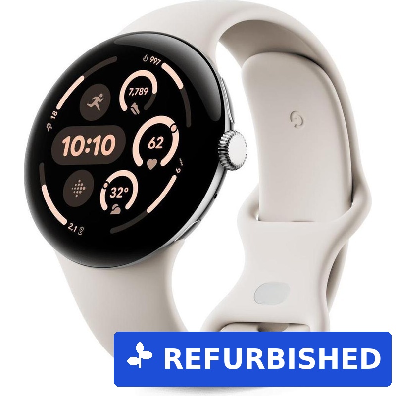 Google Pixel Watch 3 Smartwatch 41 mm Wifi Silber Porcelain Band 32 GB (GA05735-DE) (geöffnet)