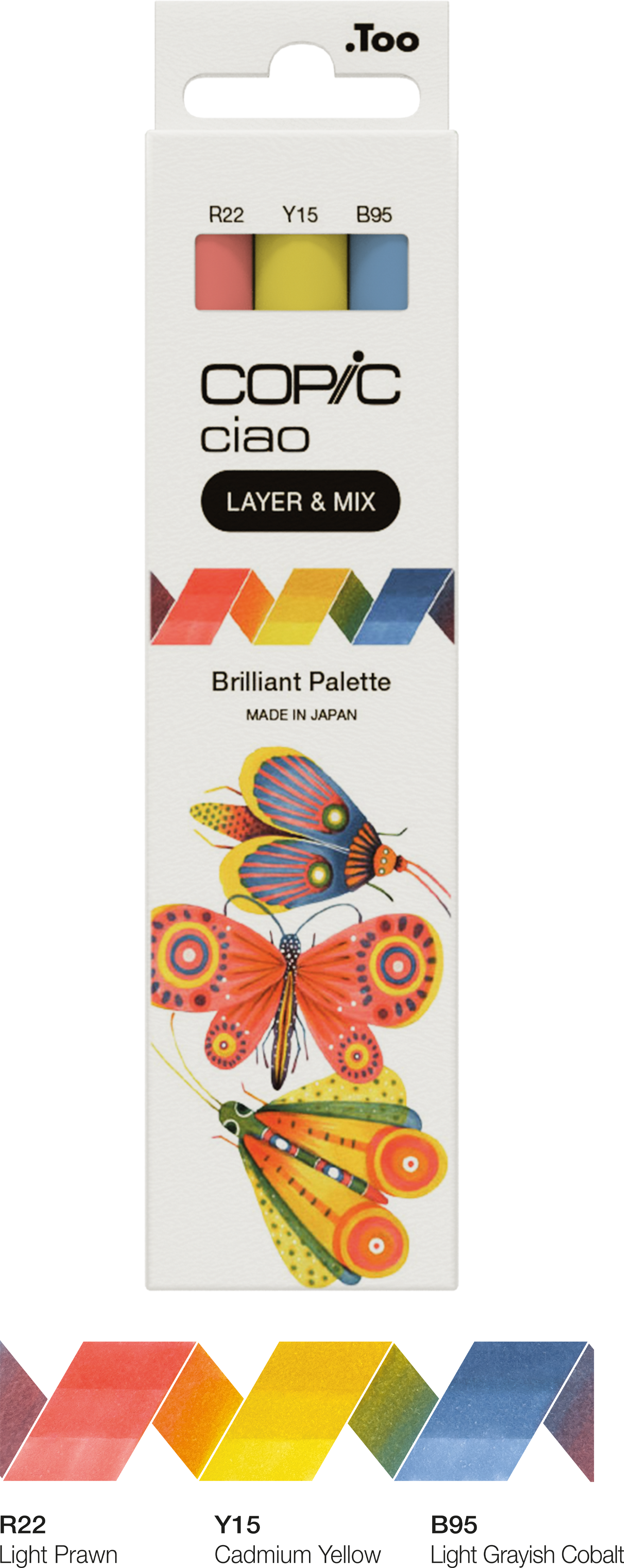 COPIC Ciao Brilliant Palette Layoutmarker-Set 1,0 + 6,0 mm Blau, Rot, Gelb