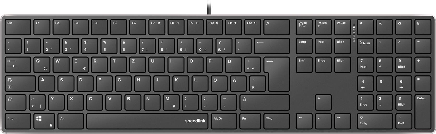 SPEEDLINK SL-640010-BK Tastatur USB Deutsch Schwarz