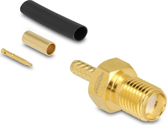 Delock RP-SMA Buchse zum Crimpen RG-174 RG-316mit passendem (91790)