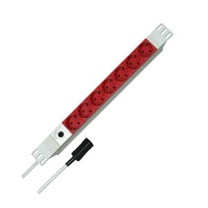 48,26cm (19") Kopp Steckdosenleiste 7-fach Alu, mit USV Kaltgeräte-Anschluss (931704011)