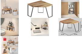 metaltex Eckregal York LAVA, 1 Etage Regalböden aus geöltem Akazienholz, rutschfeste Puffer, - 1 Stück (350810000)