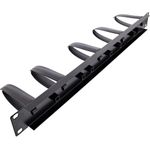 InLine 48,30cm (19") Kabelführungspanel 5 Kunststoffbügel abnehmbar RAL 9005 schwarz - Schwarz (19110W)