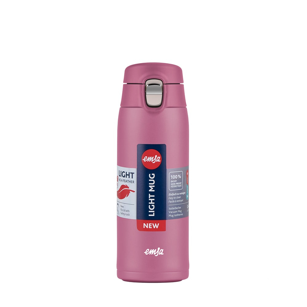 EMSA Isolier-Trinkflasche TRAVEL MUG LIGHT 400 ml altrosa