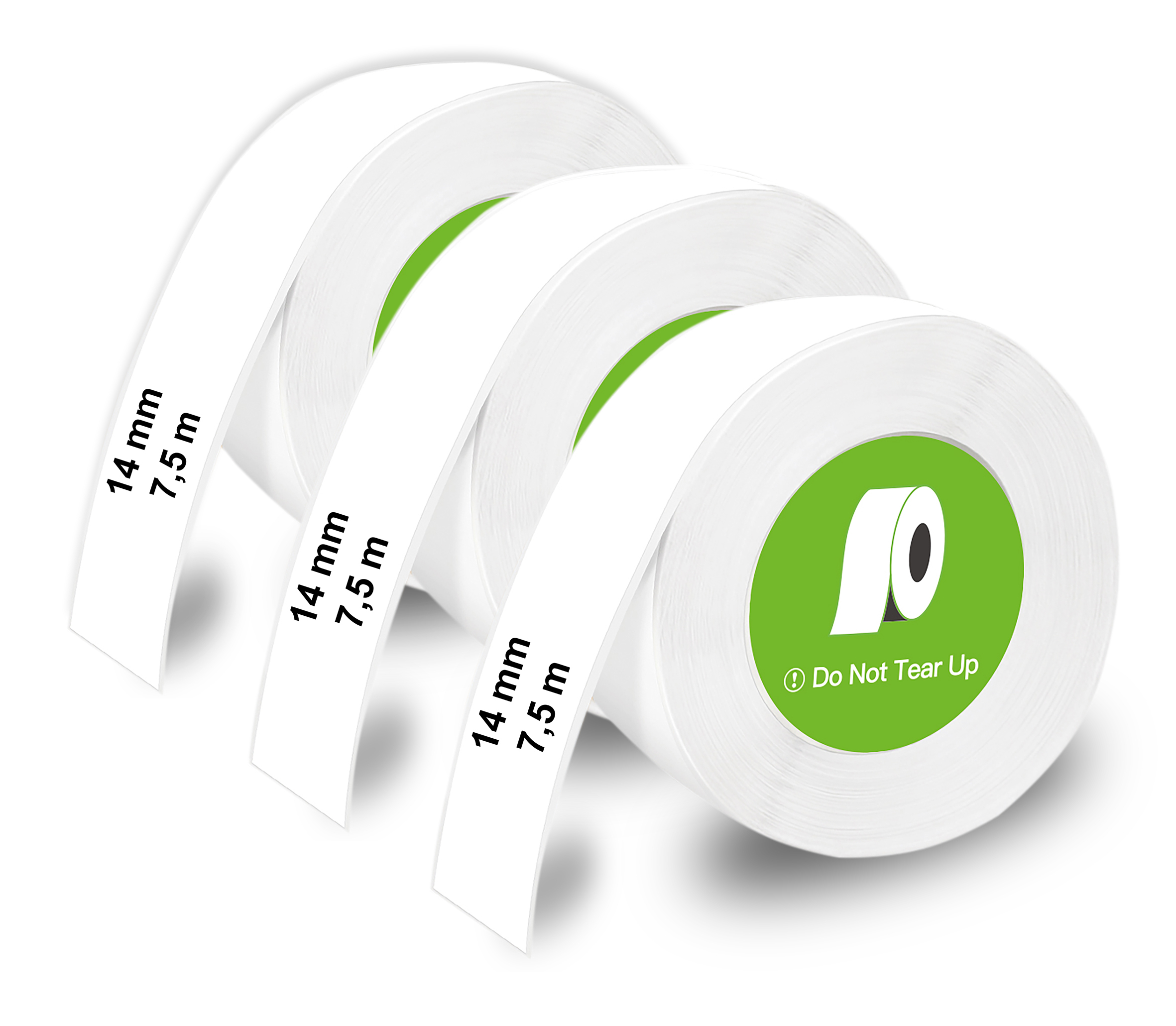 Olympia 6312 Etikettenrolle 14 mm x 7,5 m endlos 3er-Pack Weiß